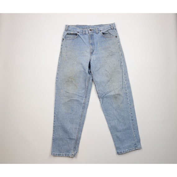 90s Streetwear Mens 34x30 Thrashed Tapered Leg De… - image 1