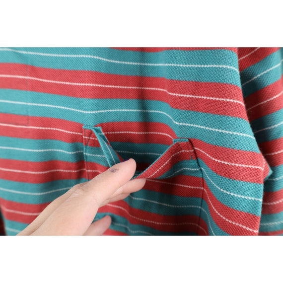 70s Streetwear Mens Medium Faded Striped Collared… - image 4