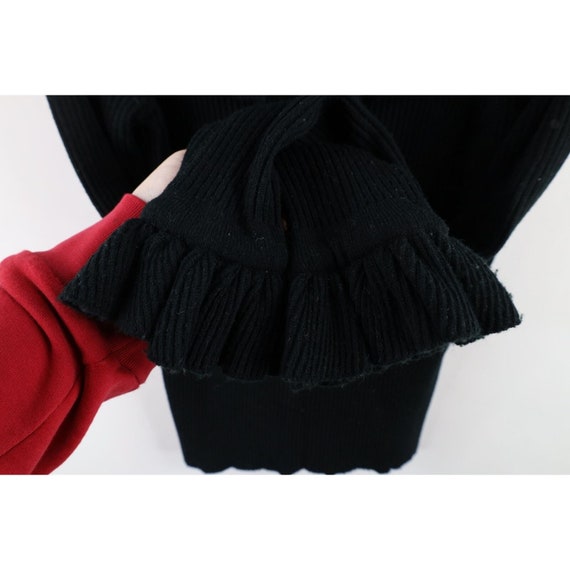 70s Streetwear Womens Large Ruffled Ribbed Knit L… - image 4