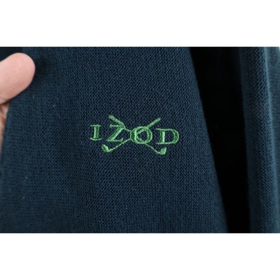 90s Izod Mens Large Distressed Spell Out Knit Car… - image 4