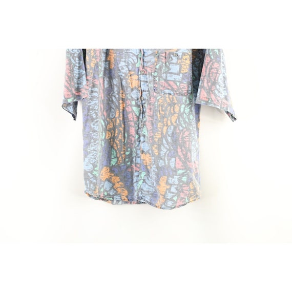 90s Streetwear Mens Medium Faded Abstract Rainbow… - image 3