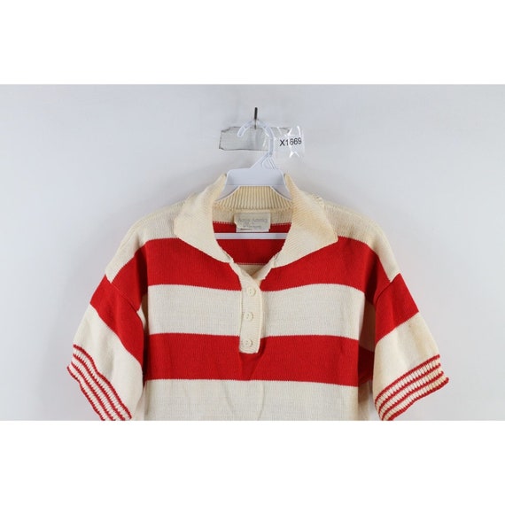 90s Streetwear Womens Large Distressed Striped Sh… - image 2