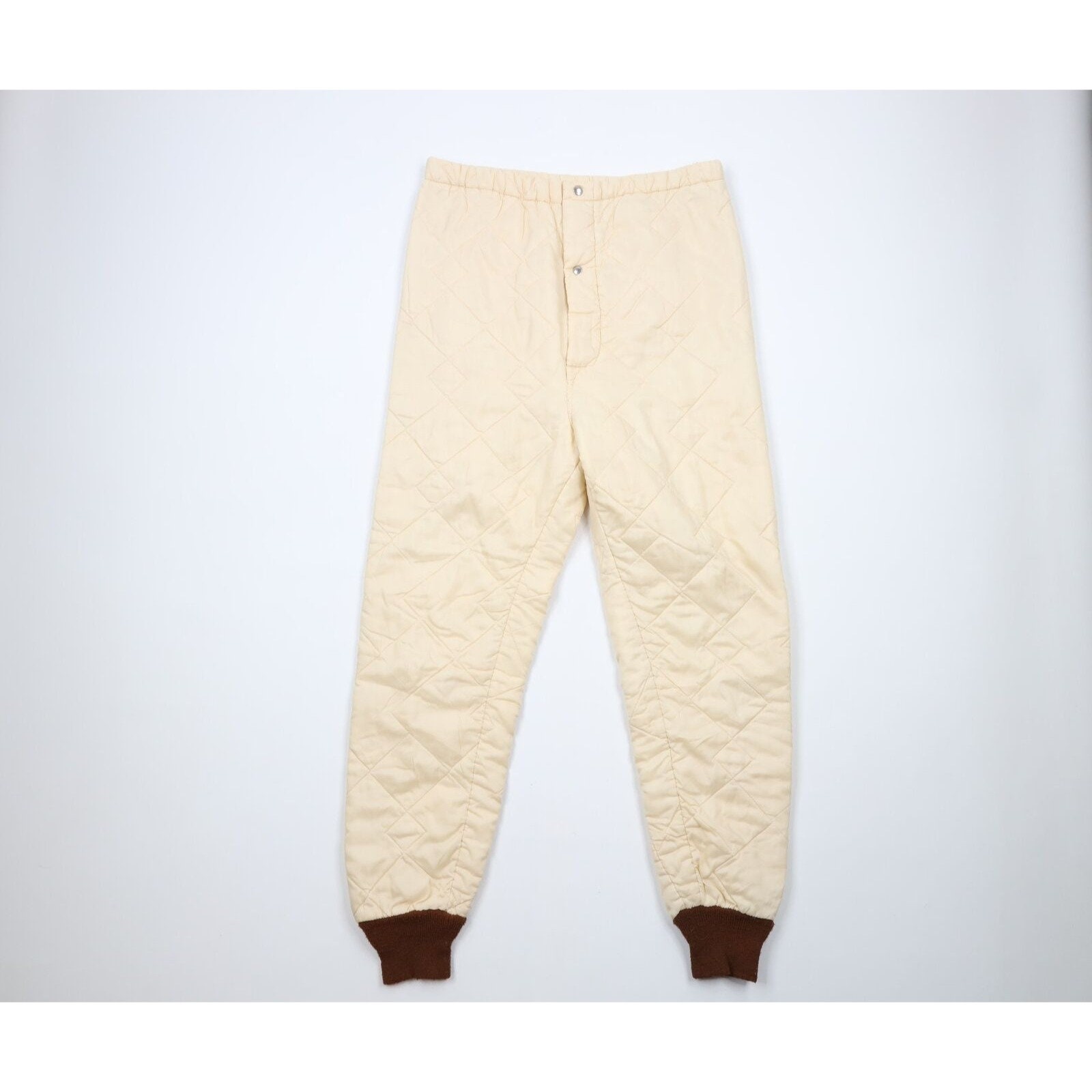 1950s Men’s Ties, Bow Ties – Vintage, Skinny, Knit 50S 60S Streetwear Mens Medium Quilted Cuffed Joggers Jogger Pants Beige Usa, Vintage Pants, 1950S Insulated Winter $59.95 AT vintagedancer.com