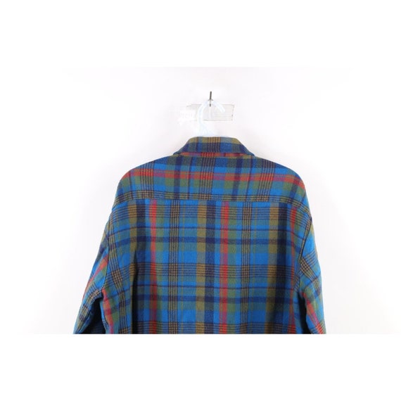 70s Streetwear Mens Size Large Rainbow Plaid Knit… - image 7