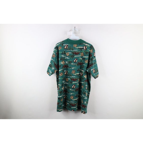 90s Streetwear Mens XL Camping Tree All Over Prin… - image 6
