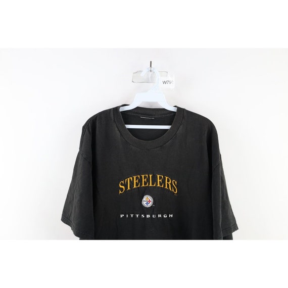 90s Mens XL Distressed Spell Out Pittsburgh Steel… - image 2