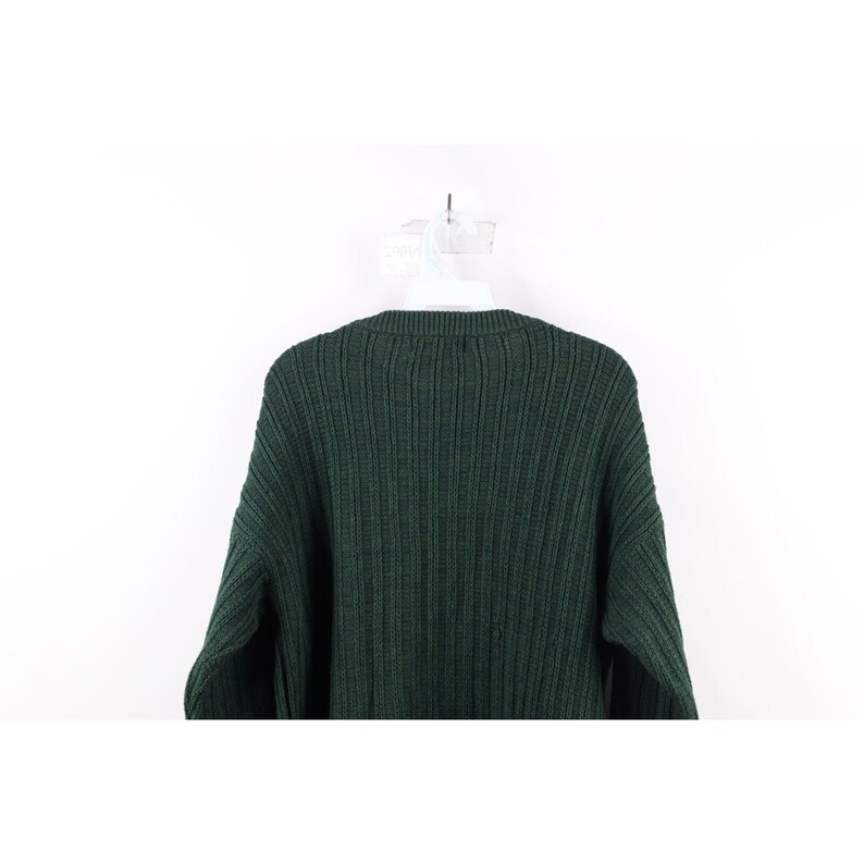 90s Streetwear Mens Large Tall Distressed Cotton Ribbed Knit Sweater, Vintage Ribbed Knit Sweater, 1990s Cotton Knit Sweater, Vintage Mens image 8