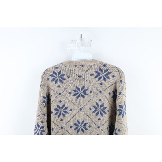 90s Streetwear Mens Large Tall Fair Isle Snowflak… - image 6