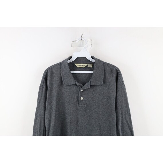 90’s Eddie Bauer Knit Polo Shirt 90s Eddie Bauer Mens Large Distressed Ribbed Knit Long