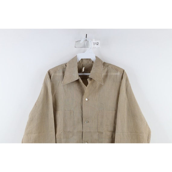 50s 60s Streetwear Mens Small Cat Eye Button Stri… - image 2