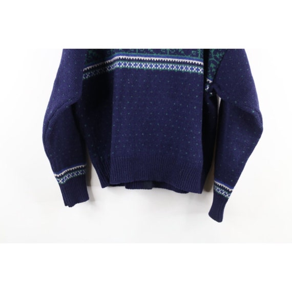 90s LL Bean Womens Medium Wool Knit Fair Isle Nor… - image 7