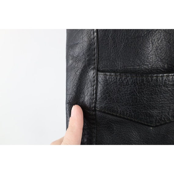 90s Streetwear Mens Medium Distressed Leather Mot… - image 6
