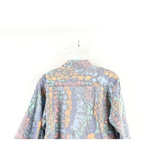 90s Streetwear Mens Medium Faded Abstract Rainbow… - image 6
