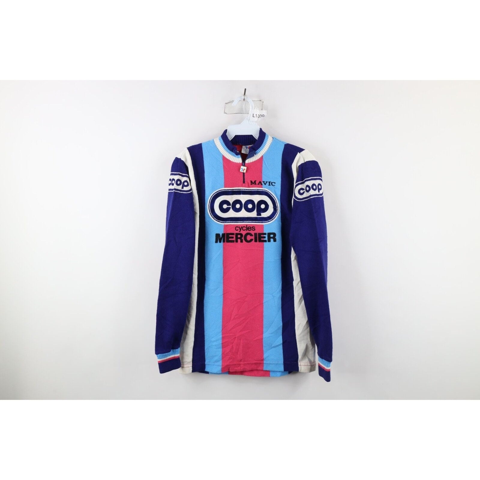 80s Mens Medium Mavic Coop Cycles Mercier Knit Long Sleeve