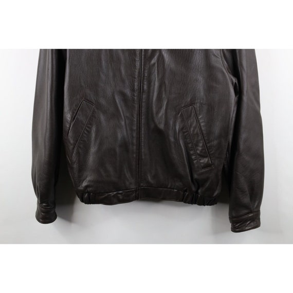 90s Izod Mens Medium Lined Full Zip Leather Fligh… - image 3