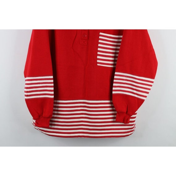 90s Streetwear Womens Large Striped Big Pocket He… - image 3