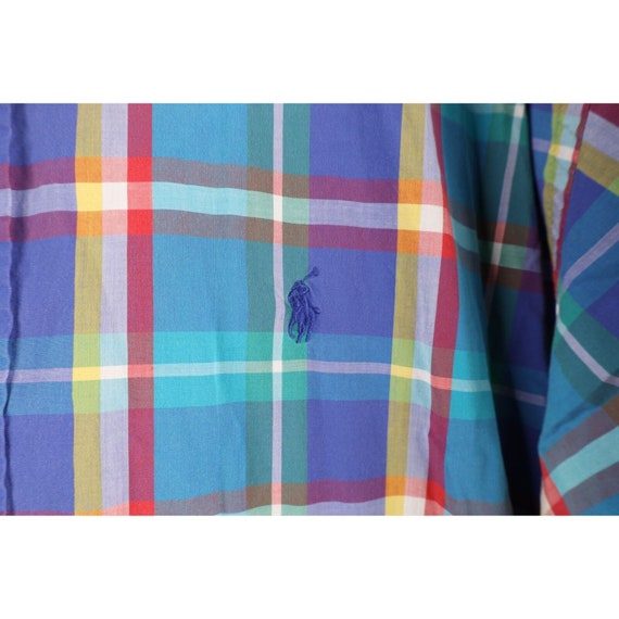 90s Ralph Lauren Mens XL Faded Rainbow India Madr… - image 5