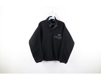 90s Patagonia Synchilla Mens Small Spell Out Snap T Fleece Sweater Black Vintage Patagonia Fleece Pullover Sweater 1990s Patagonia Fleece Etsy UK