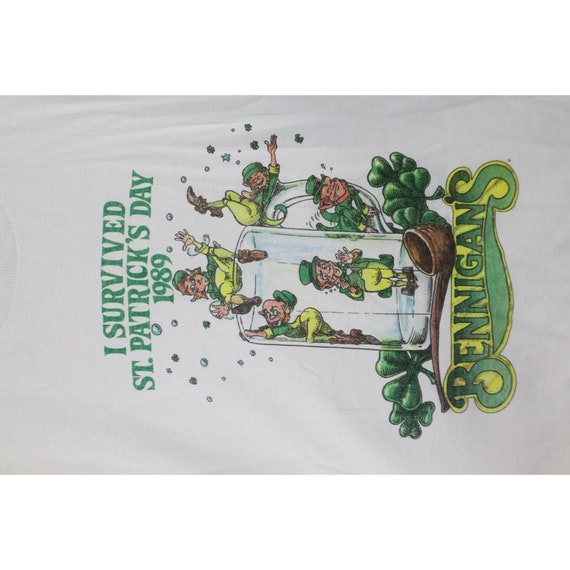 80s Mens XL Spell Out Bennigans St Patricks Day L… - image 4