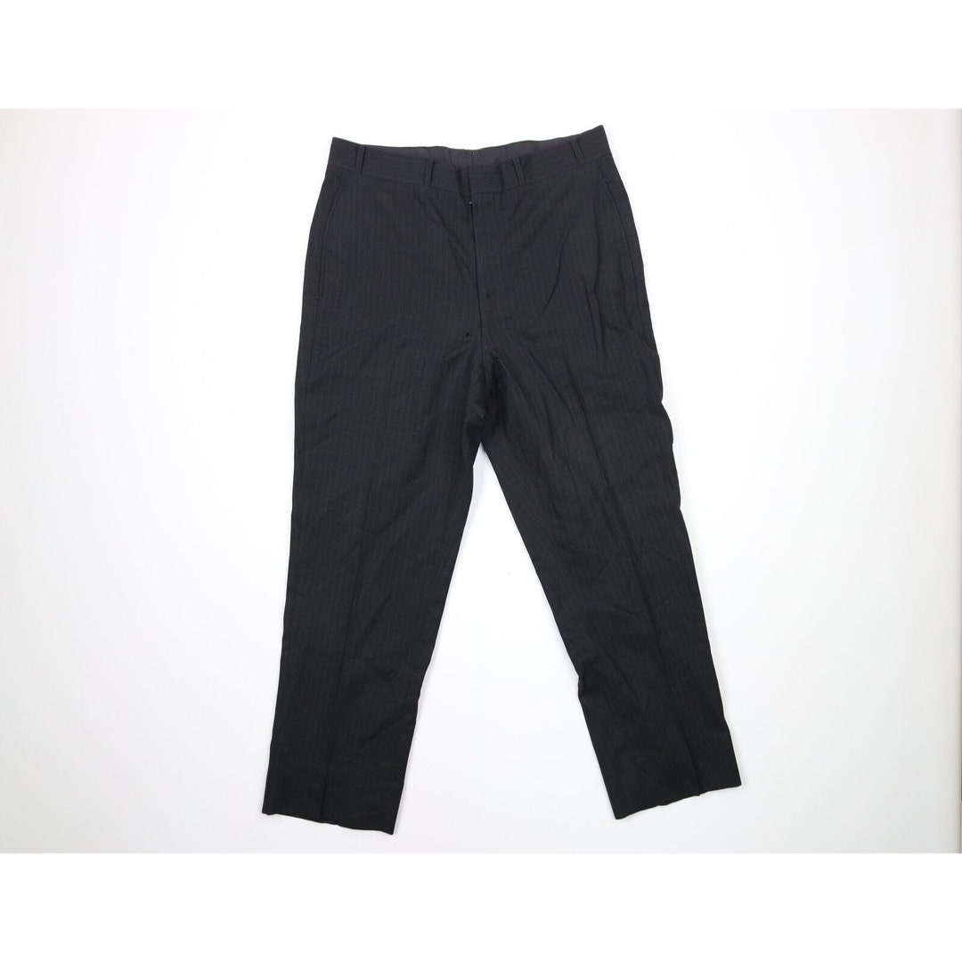 Vintage Wool Pinstriped Trousers - W34 L29