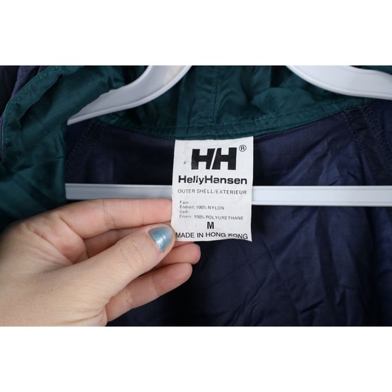 90s Helly Hansen Mens Medium Spell Out Hooded Win… - image 6