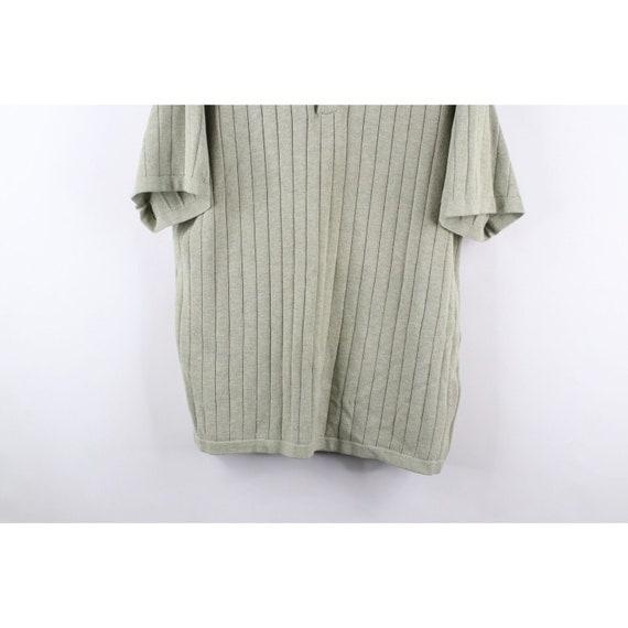 90s Streetwear Mens Large Ribbed Knit Short Sleev… - image 3