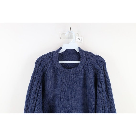 60s 70s Streetwear Womens XL Blank Soft Cable Kni… - image 2