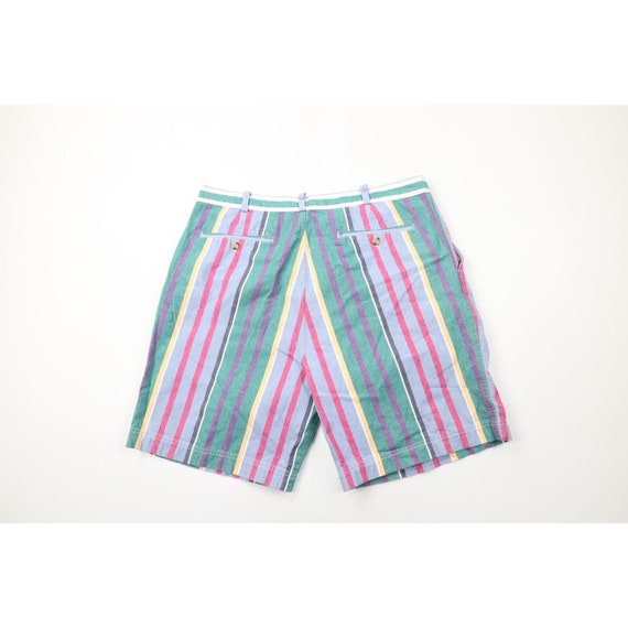 90s Streetwear Mens 40 Rainbow Striped Color Bloc… - image 6