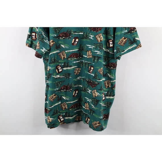 90s Streetwear Mens XL Camping Tree All Over Prin… - image 3