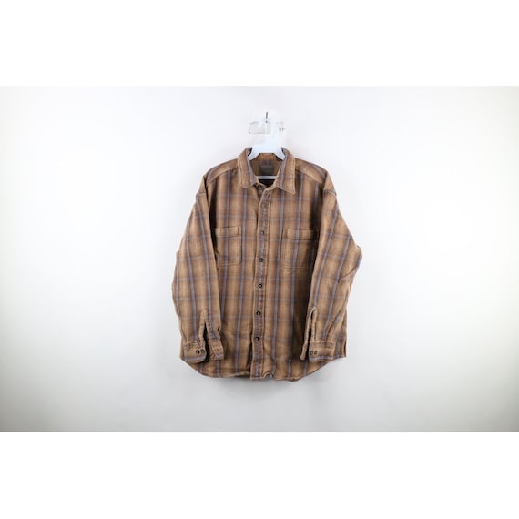 OVERSIZED DISTRESSED PLAID FLANNEL SHIRT