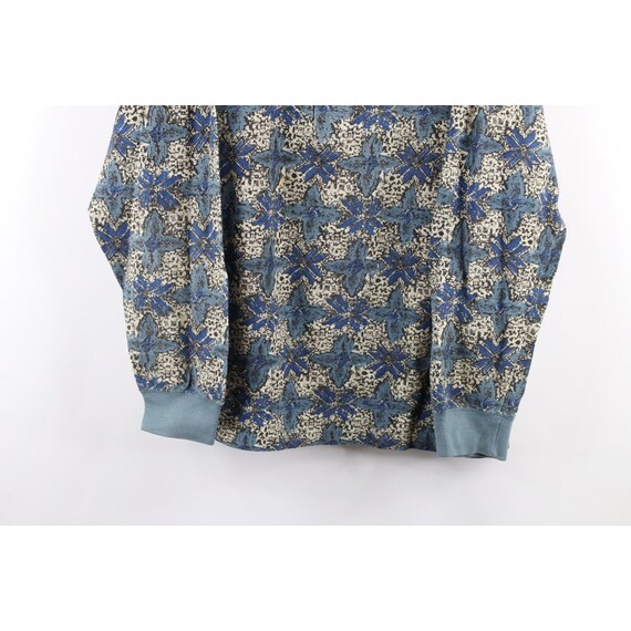 90s Streetwear Mens Large Abstract Flower Long Sl… - image 3