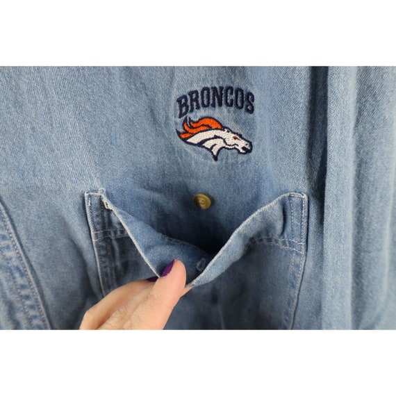 90s Mens Large Faded Spell Out Denver Broncos Foo… - image 7