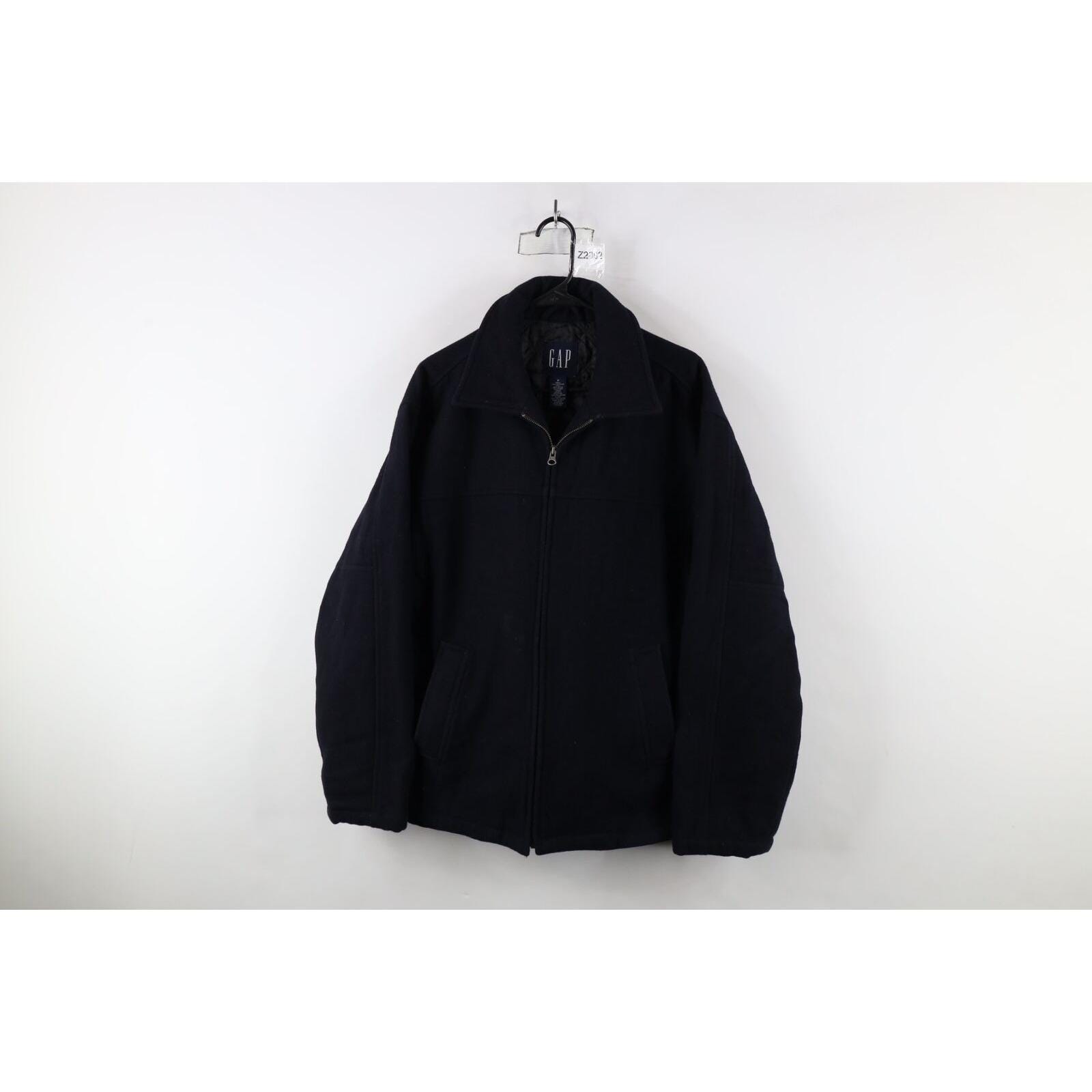 Gap Wool Blend Zip Up Bomber Jacket Adult XL Gray Lined
