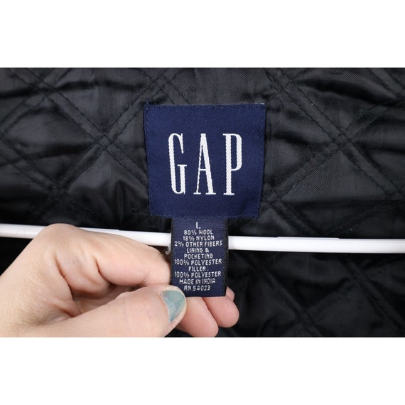 Vintage Y2K 2001 Gap Mens Large Wool Quilted Full… - image 7