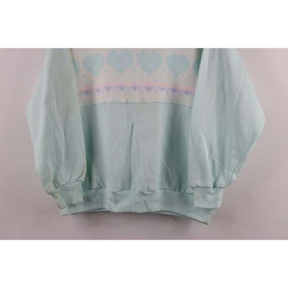 90s Streetwear Womens Large Pastel Flower Heart F… - image 3