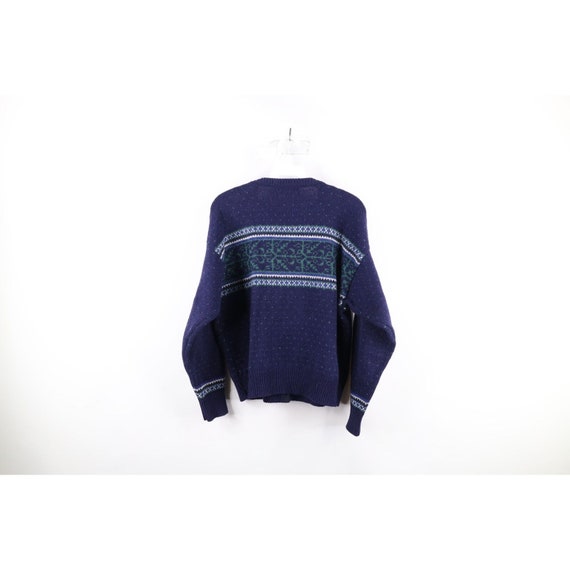 90s LL Bean Womens Medium Wool Knit Fair Isle Nor… - image 5