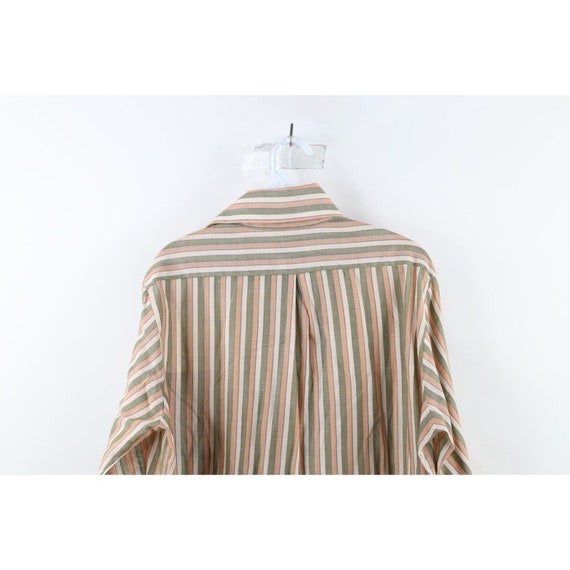 50s 60s Streetwear Mens Large Rainbow Striped Col… - image 8