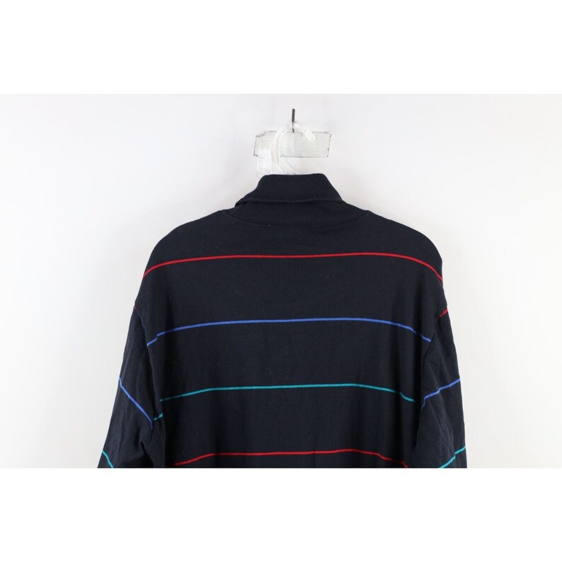 90s Streetwear Mens XL Faded Rainbow Striped Turtleneck T-shirt USA ...