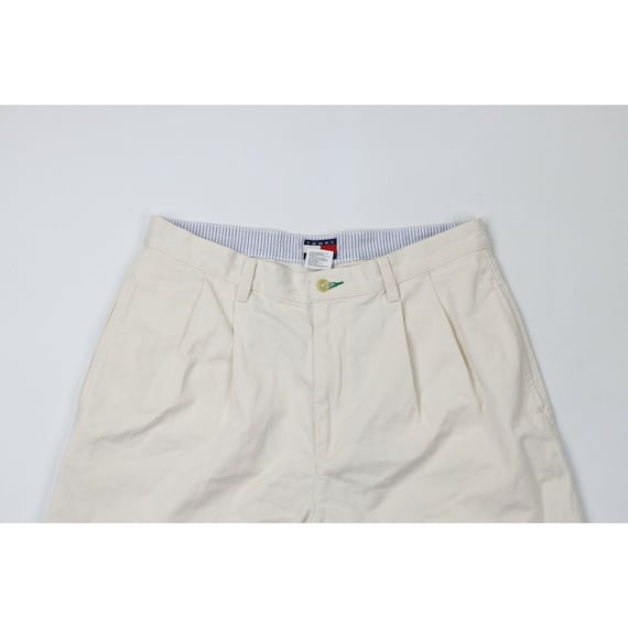 90s Tommy Hilfiger Mens 33 Pleated Above Knee Cot… - image 2
