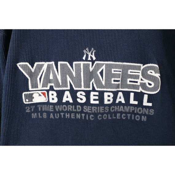 90s Mens XL New York Yankees Baseball Thermal Waf… - image 5