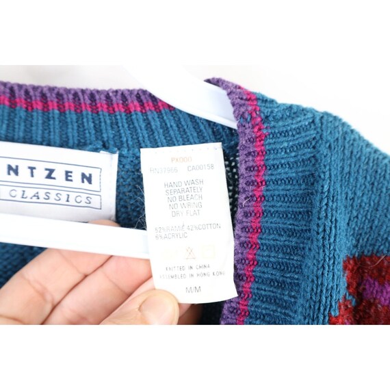 90s Streetwear Womens Medium Hand Knit Nature Fal… - image 5