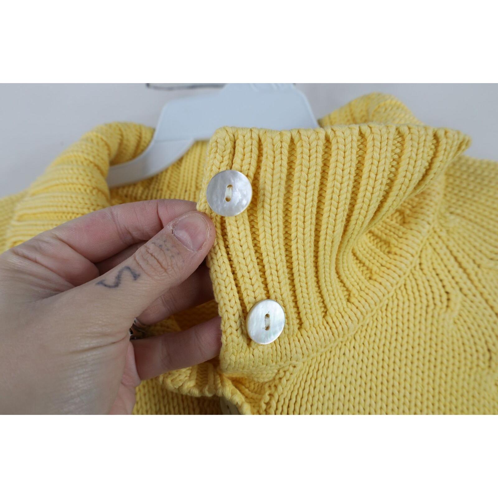 90s Lands End Womens XL Heavy Cotton Knit Cardigan Sweater