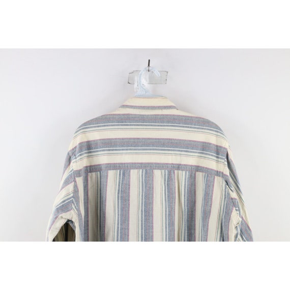 90s Streetwear Mens XL Distressed Rainbow Striped… - image 8