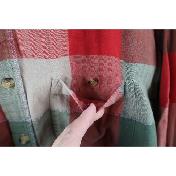 90s Streetwear Mens Large Thrashed Flannel Collar… - image 5