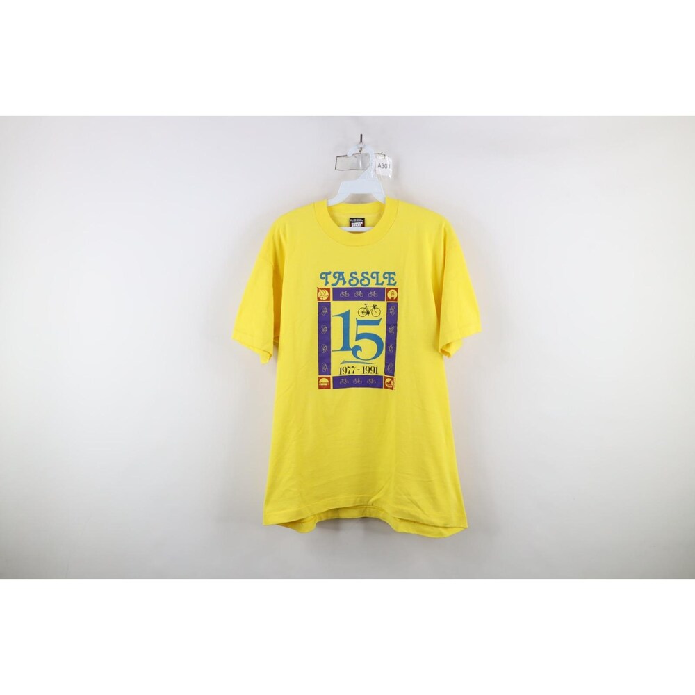 90S Bike T-Shirt, Vintage Cycling T-Shirt, 1990S Bicycle T-Shirt,90S Streetwear Mens Xl Tassle Bicycle Cycling Michigan T-Shirt Yellow Usa Alwasky