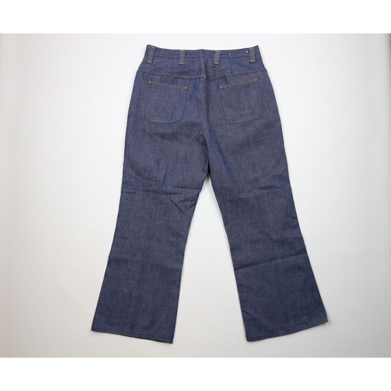 70s Streetwear Mens 34x28 Chambray Wide Leg Bell … - image 8