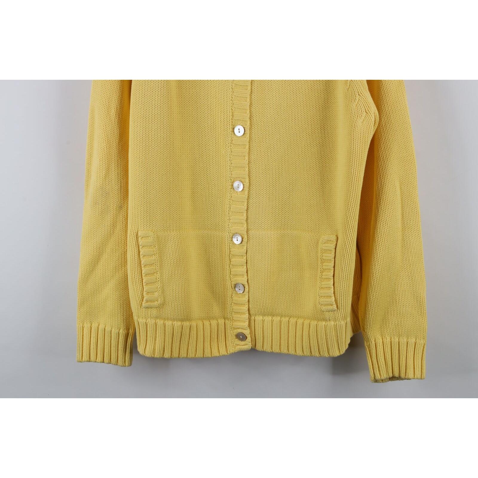 Vintage 90s Cardigan Lands End Made in USA Size Large Red