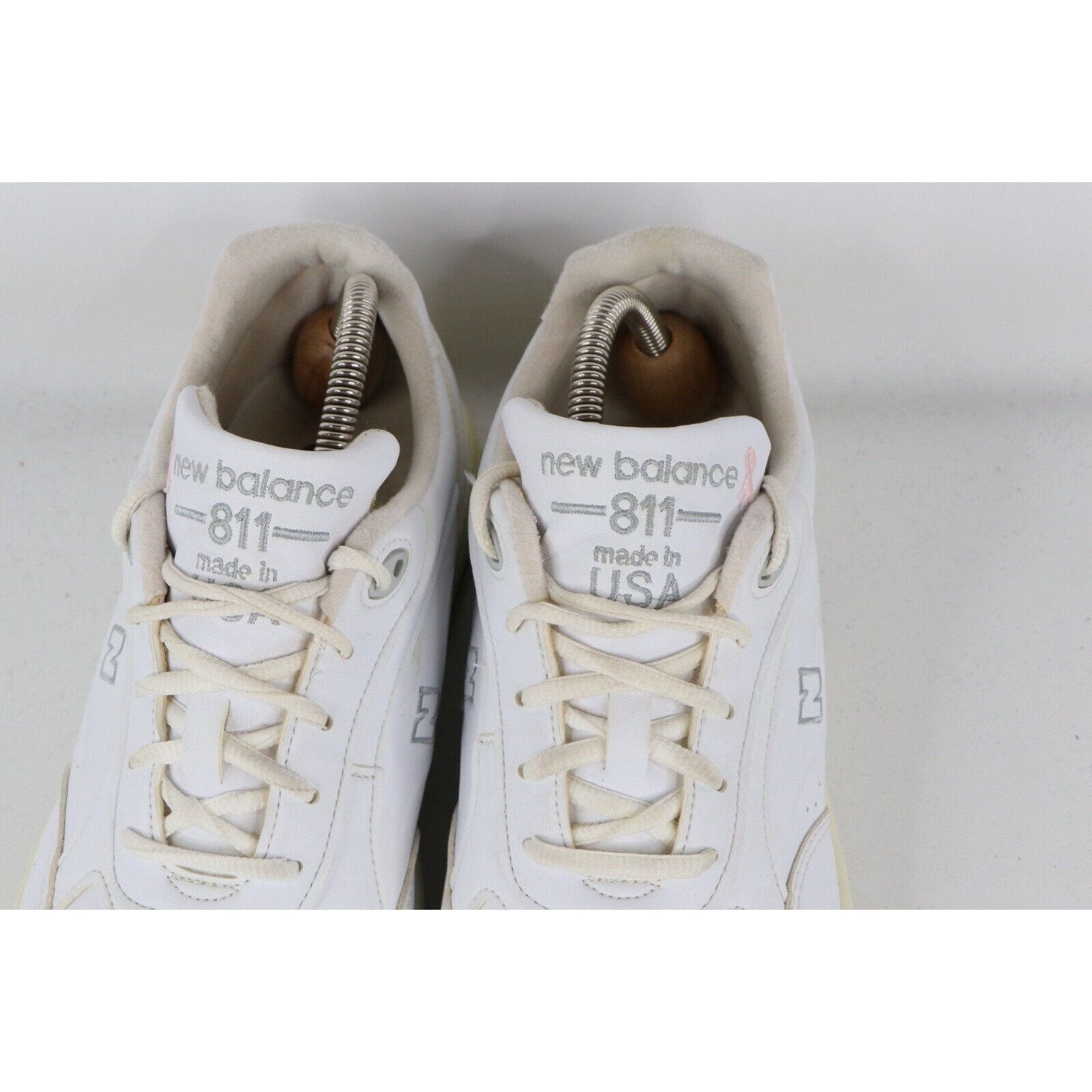 90s New Balance 811 Womens 9 Spell Out Leather Mom Shoes Sneakers White USA Vintage New Balance Shoes Womens Vintage Shoes New Balance