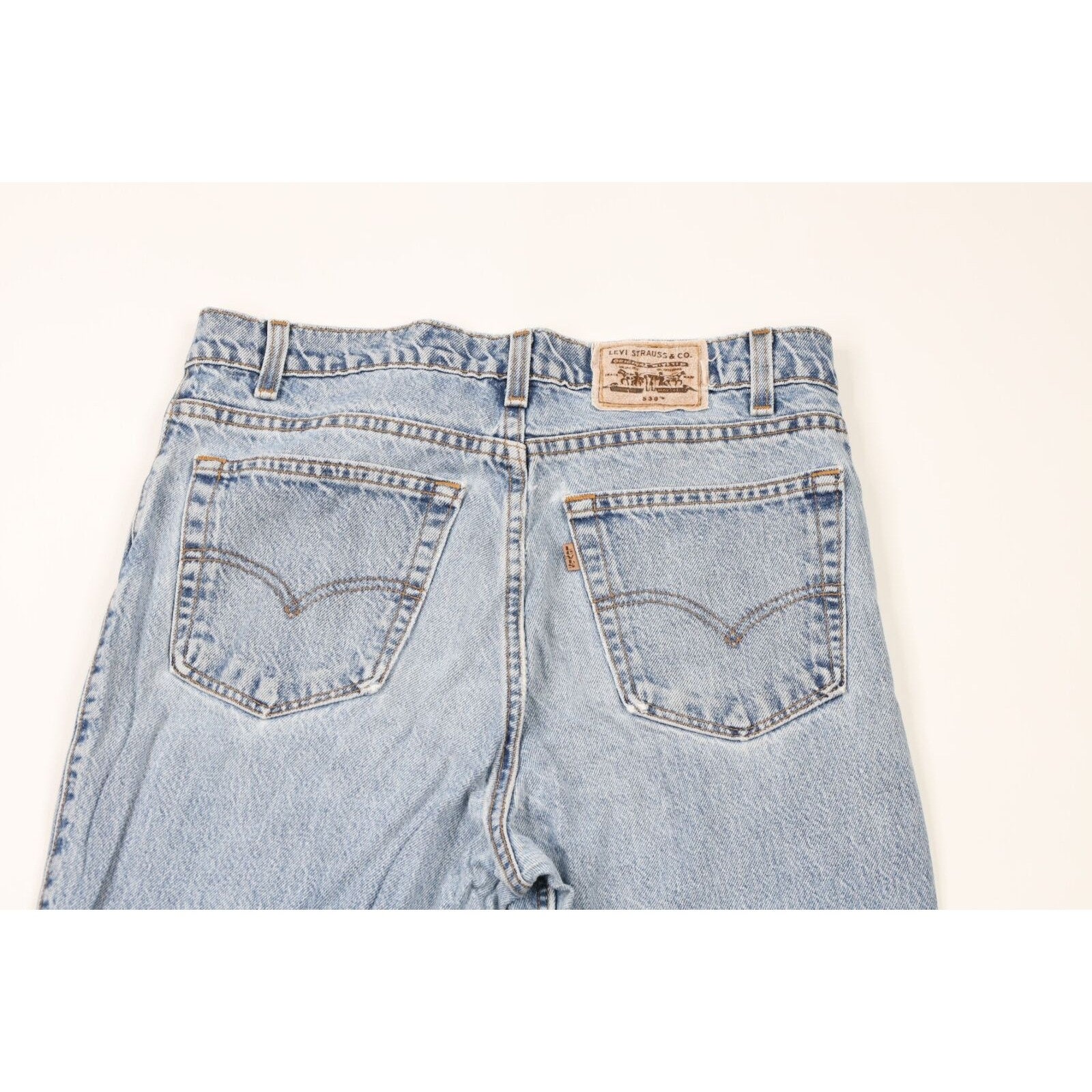 90s Levis 530 Mens 32x34 Distressed Regular Fit Denim Jeans Blue 