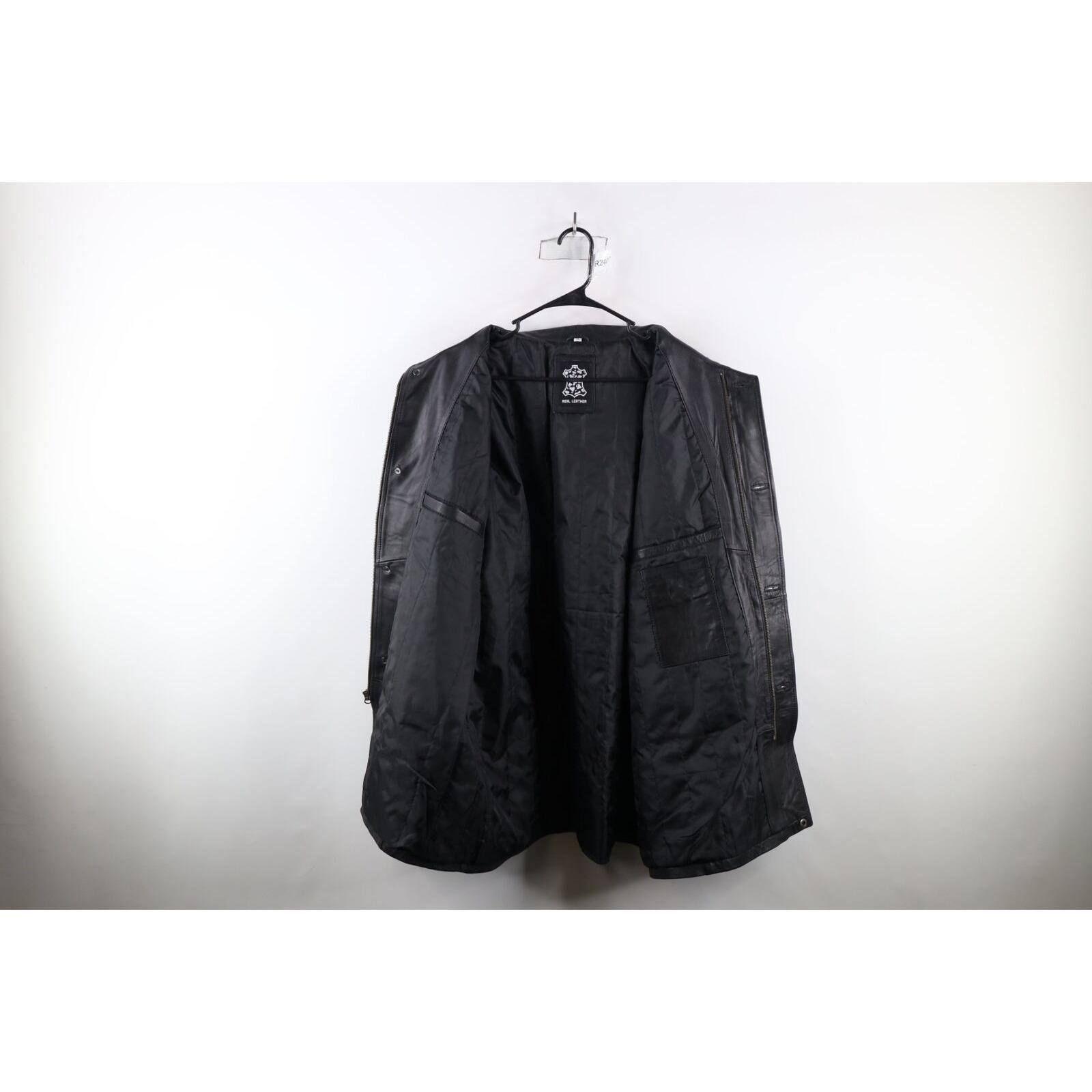 ジャケット・アウター 90s vintage elbow patch- leather jacket 90s Streetwear Mens 3XL Quilted Elbow Patch Leather Jacket